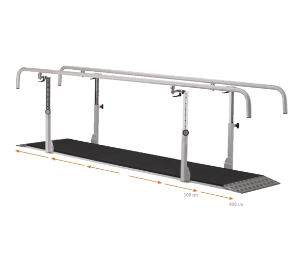 Barres parallèles professionnelles avec plateforme et mains courantes rotatives 'Pro II'